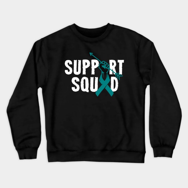 Support Squad Ovarian Cancer Awareness tumors Ribbon Crewneck Sweatshirt by ArtedPool